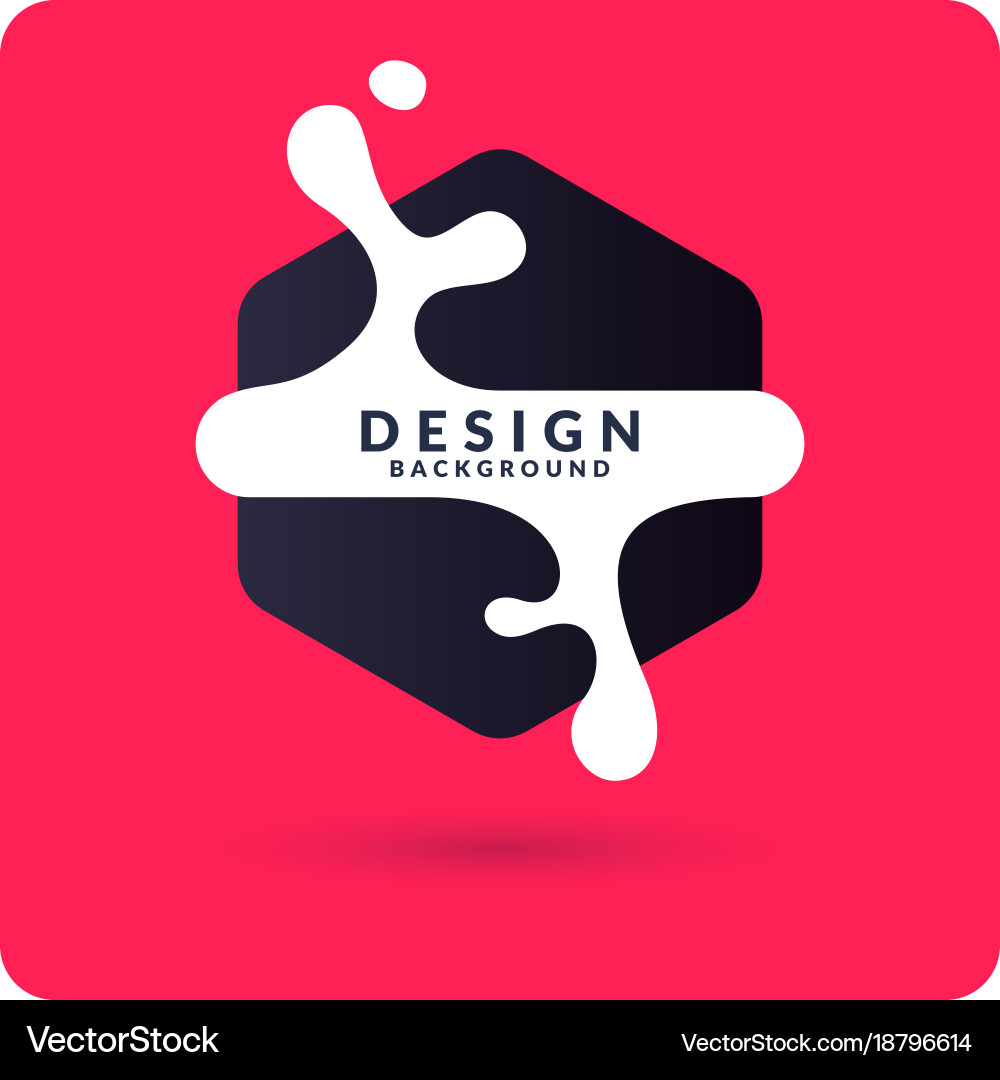 Abstract geometric form with a dynamic splashes vector image