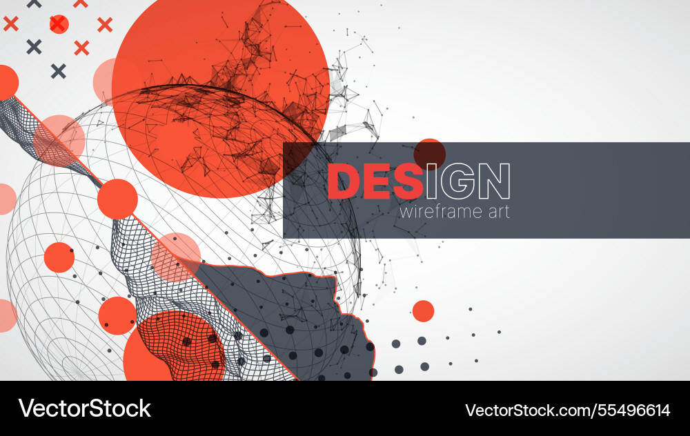 Abstract image of a wireframe sphere Vector Image