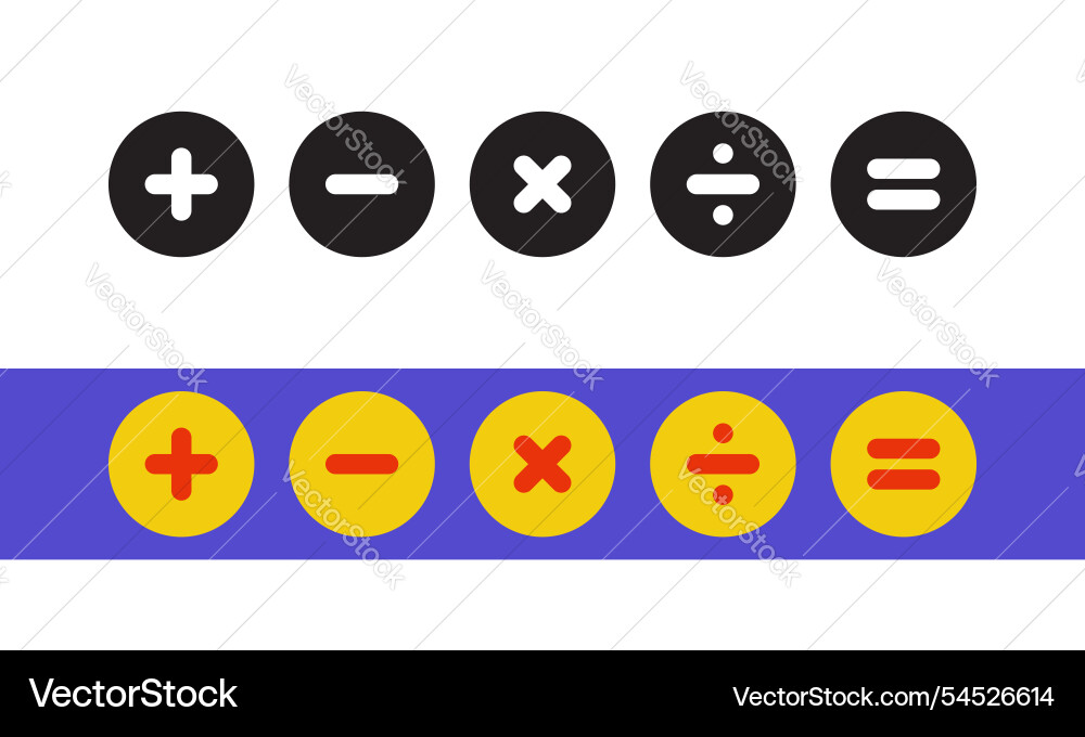 Calculator buttons set mathematical symbol icon Calculator buttons set mathematical symbol icon Vector Image