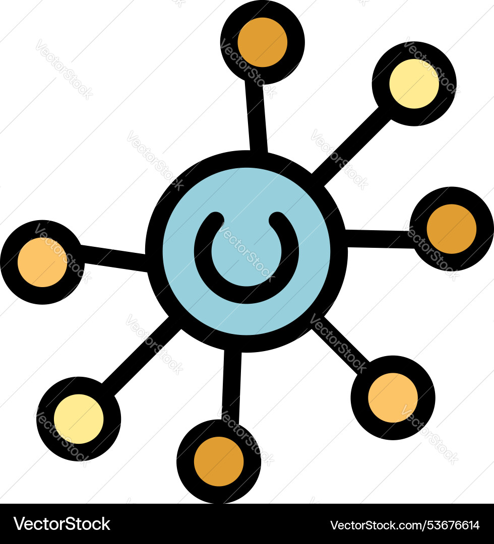 Decentralized network showing power button Decentralized network showing power button vector image