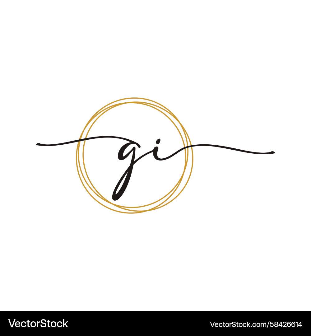 Elegant Initial Logo Template - G & I Script Vector Image