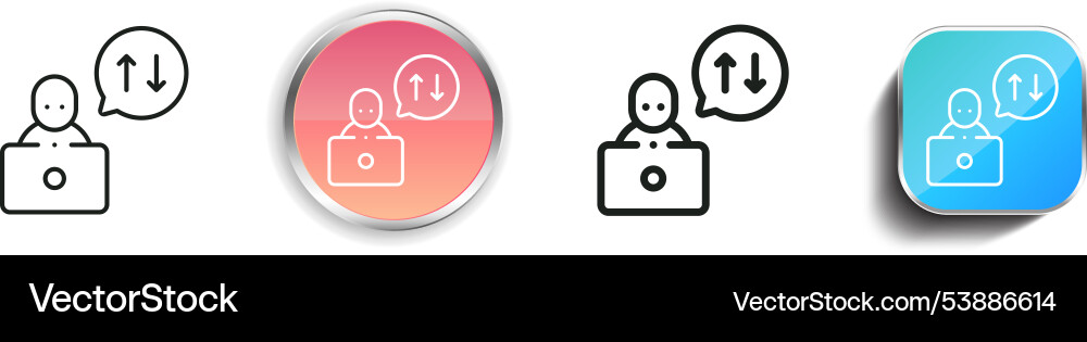 File sharing icon thin linear regular and button vector image
