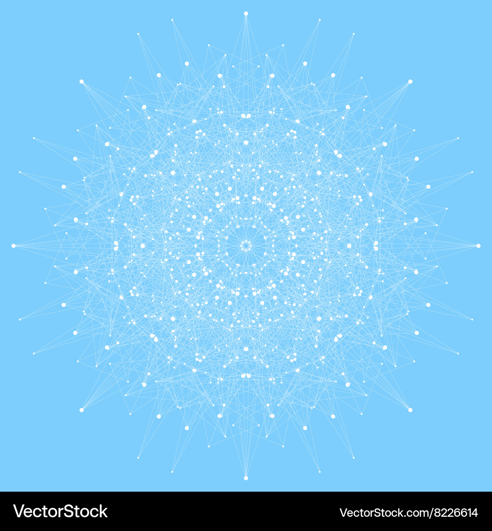 Geometric abstract round form with connected line vector image