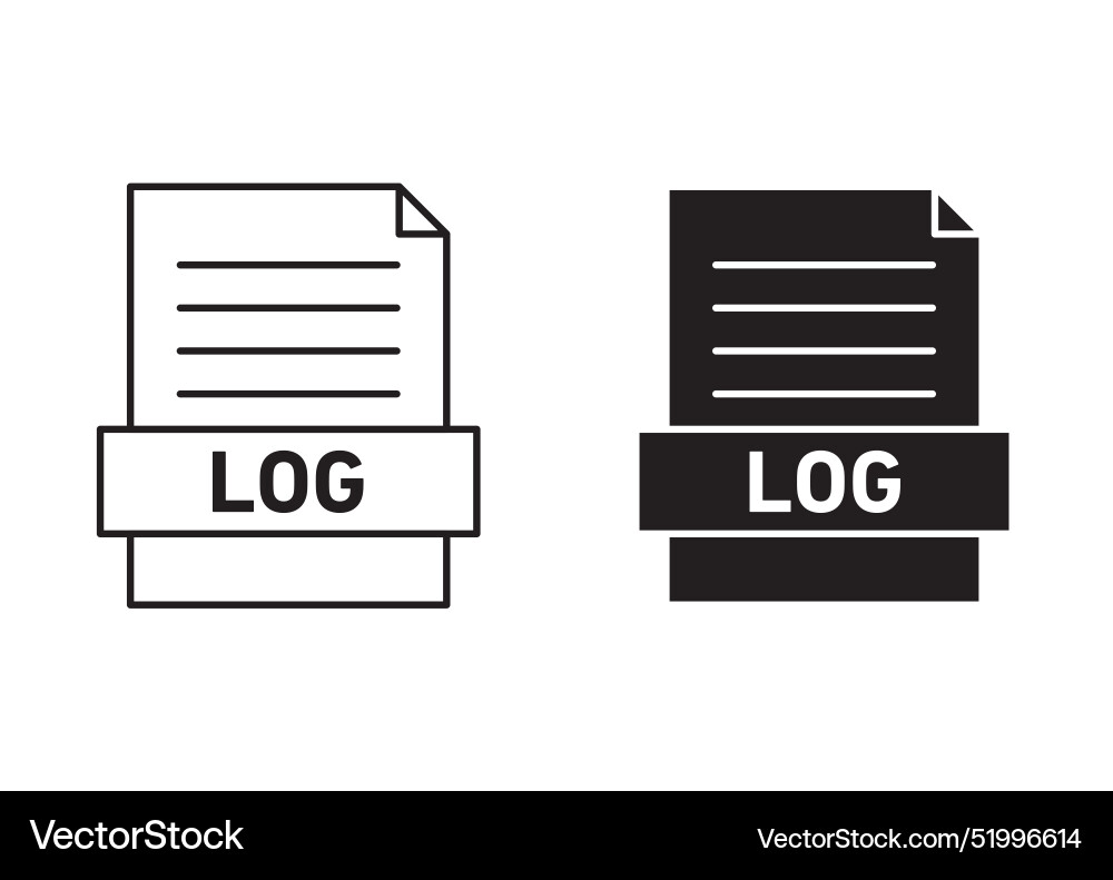 Log file outline icon collection or set Log file outline icon collection or set vector image