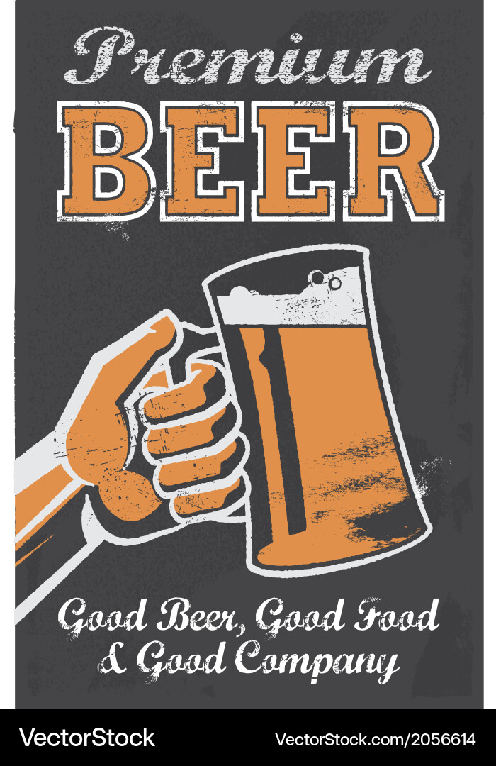 Retro Chalkboard Beer Sign vector image