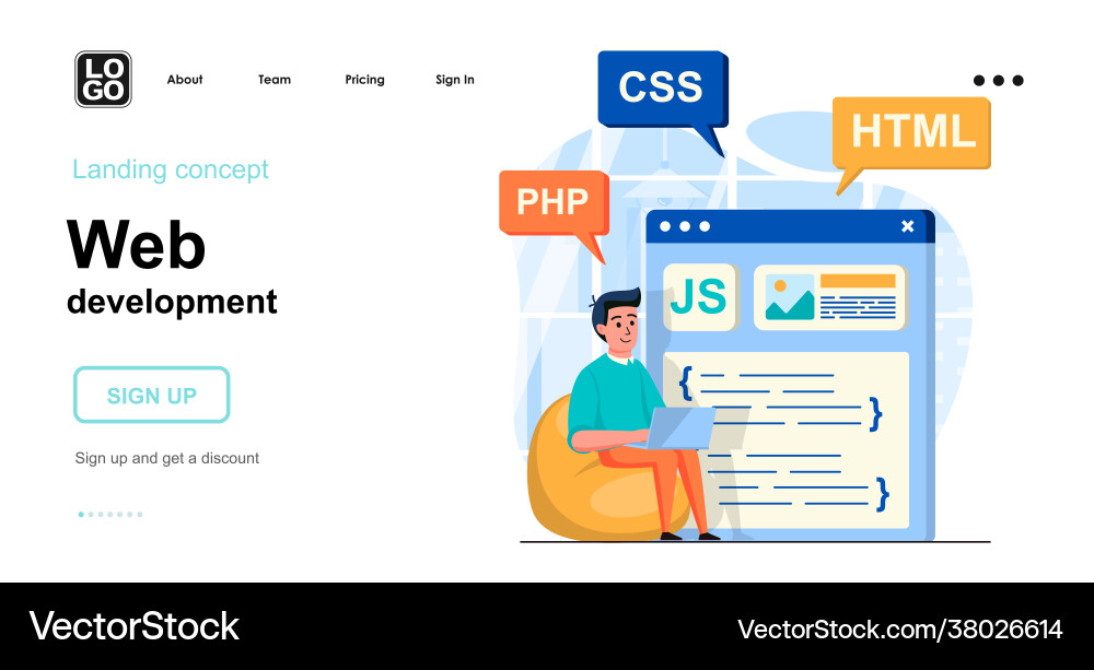 Web Development Team Building vector image