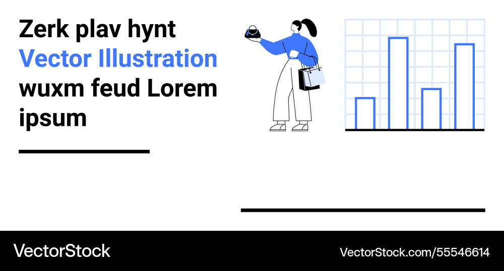 Woman analyzing data with graph display Woman analyzing data with graph display Vector Image