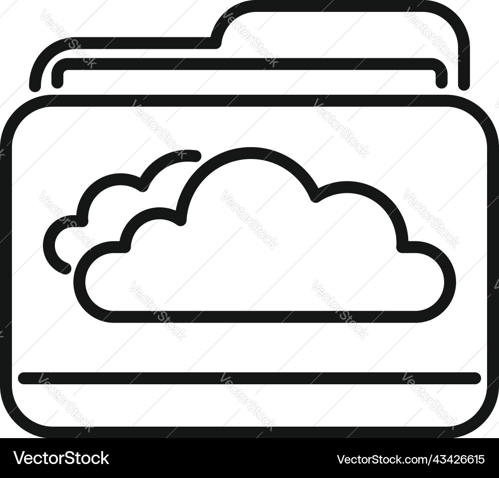 Access cloud folder icon outline data crm Access cloud folder icon outline data crm vector image