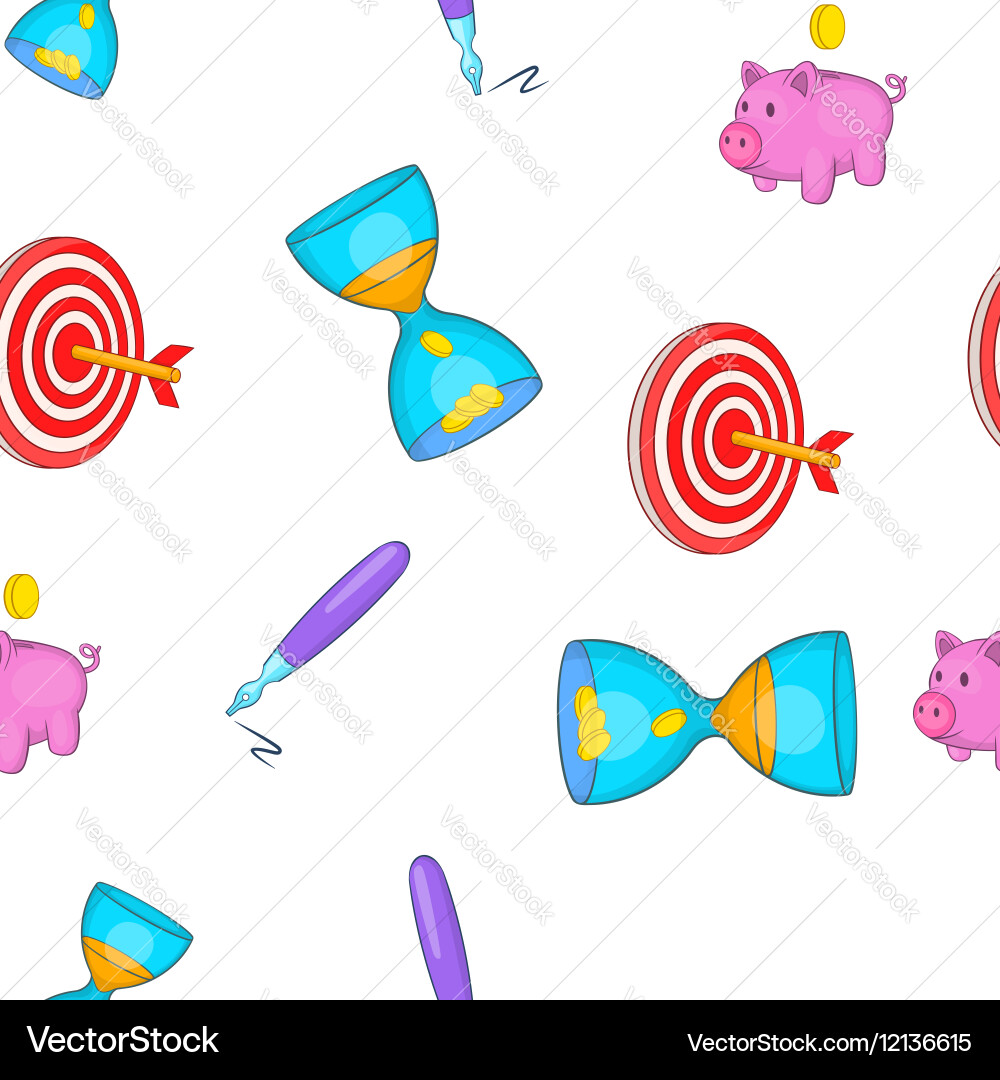 Banking elements pattern cartoon style Vector Image