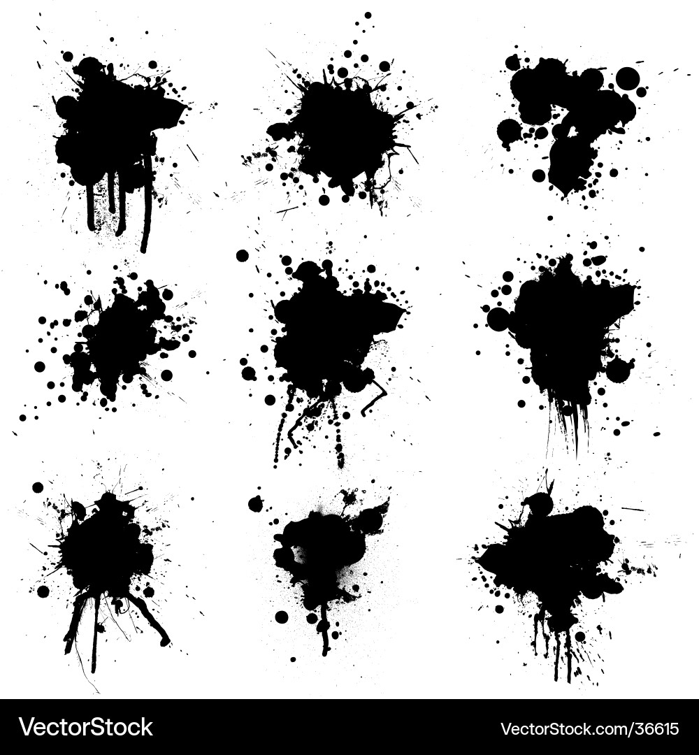 Colorful Ink Splatter Collection vector image
