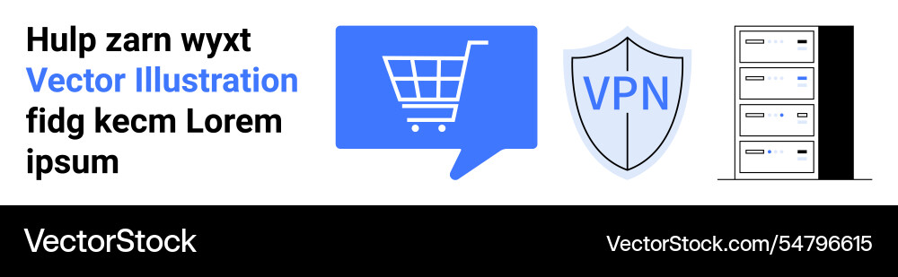Concepts of vpn e-commerce and data servers Concepts of vpn e-commerce and data servers vector image