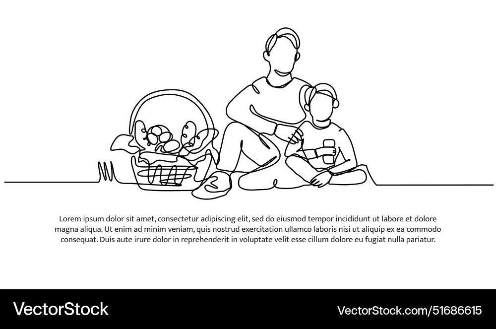 Continuous one line design of father having Continuous one line design of father having vector image