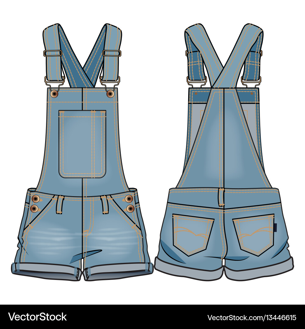 Denim kids overall vector image