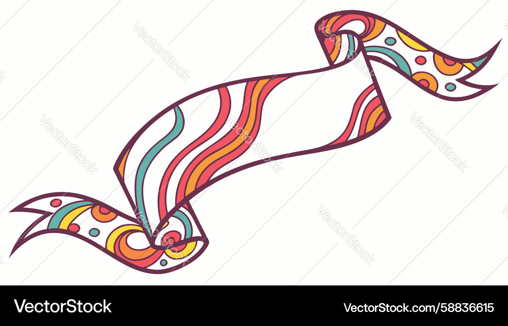 Dynamic ribbon with colorful striped patterns Vector Image