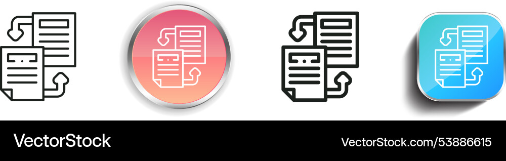File sharing icon thin linear regular and button Vector Image