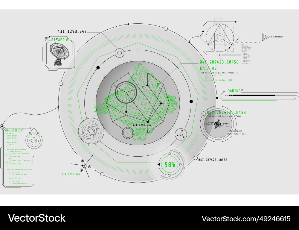 Futuristische Hud-Schnittstelle für planetarische geologische Futuristische Hud-Schnittstelle für planetarische geologische vektorbild