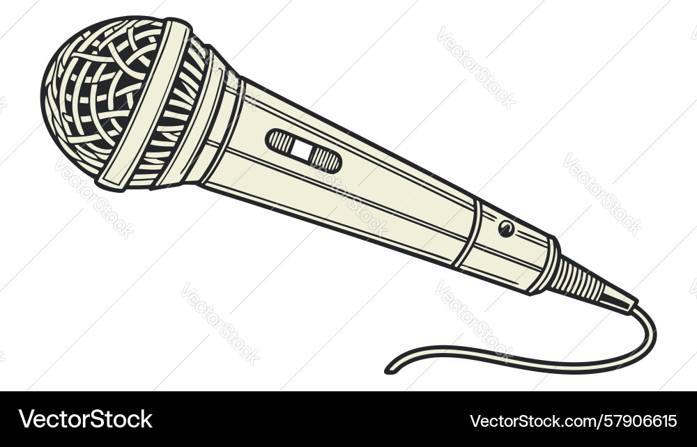 Handheld microphone for performance public Vector Image