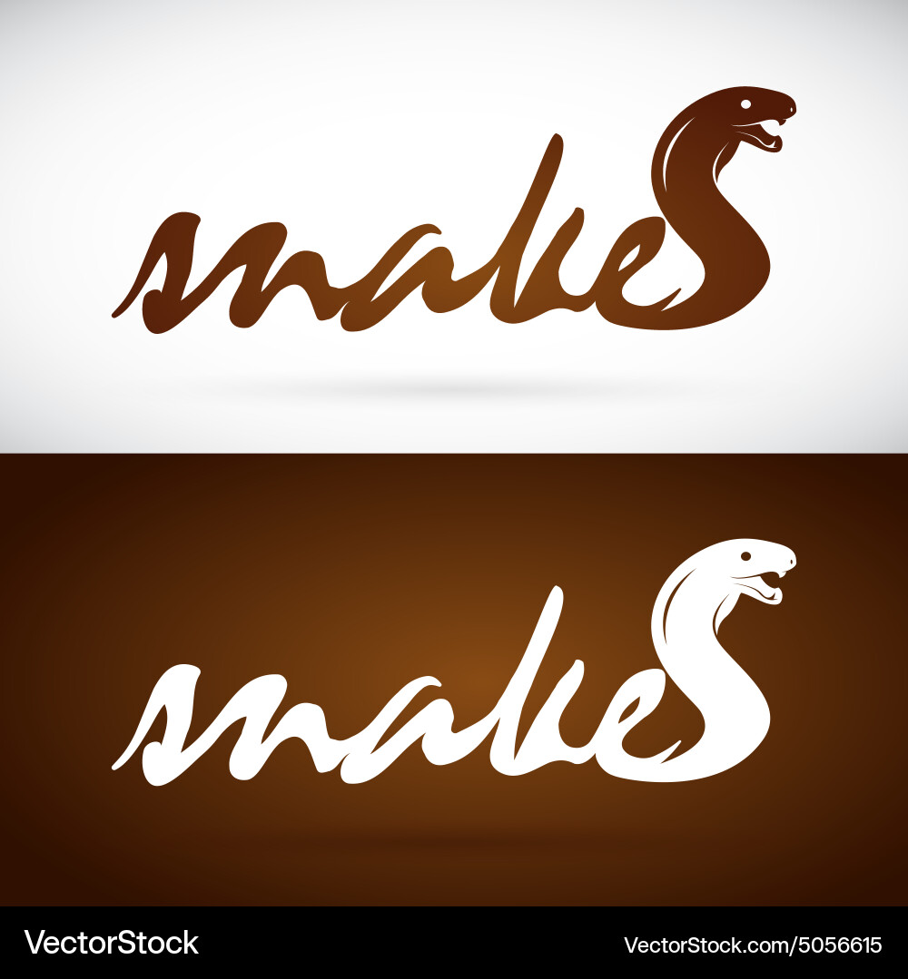 Image of an design snake is text vector image