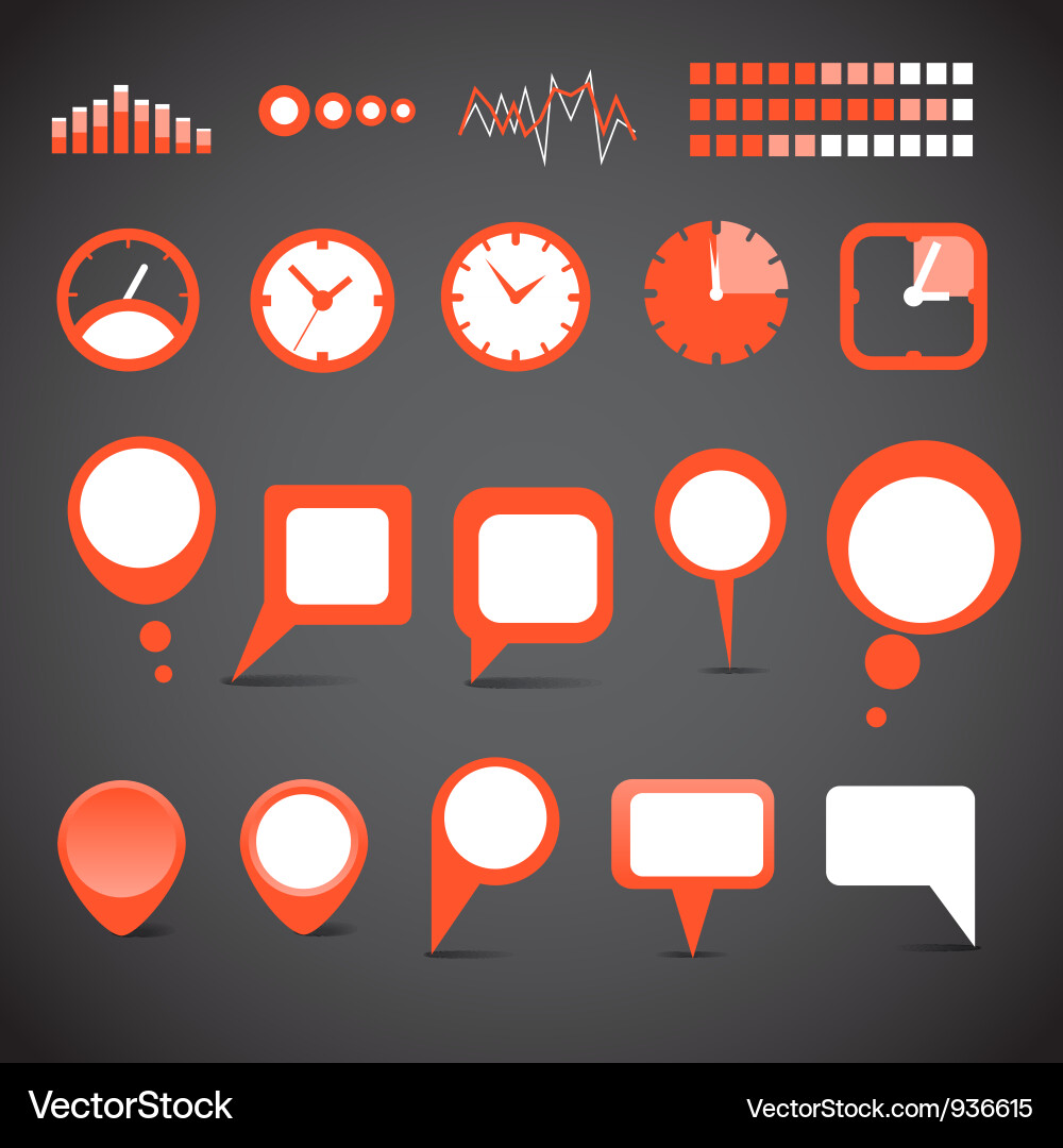 Indicators and speech clouds collection vector image