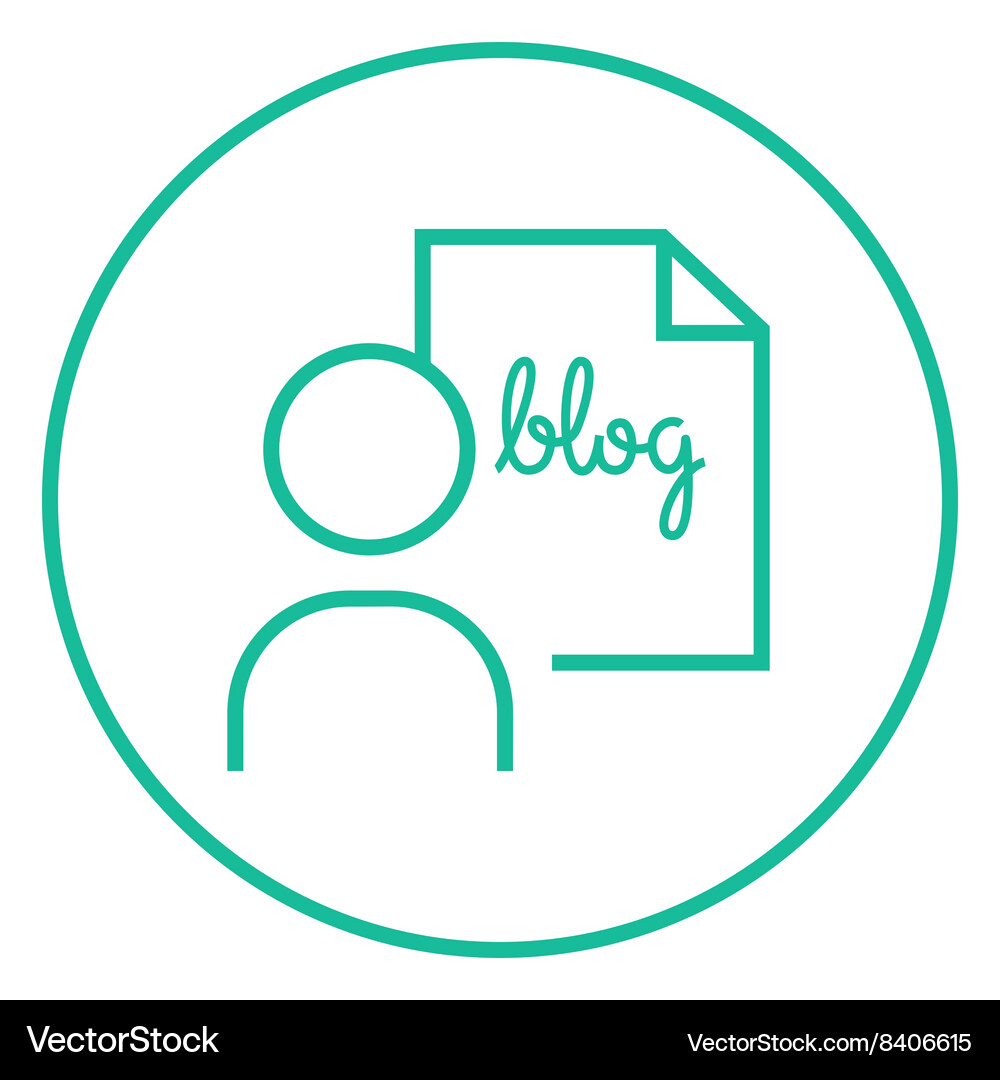 Man and sheet with word blog line icon Vector Image
