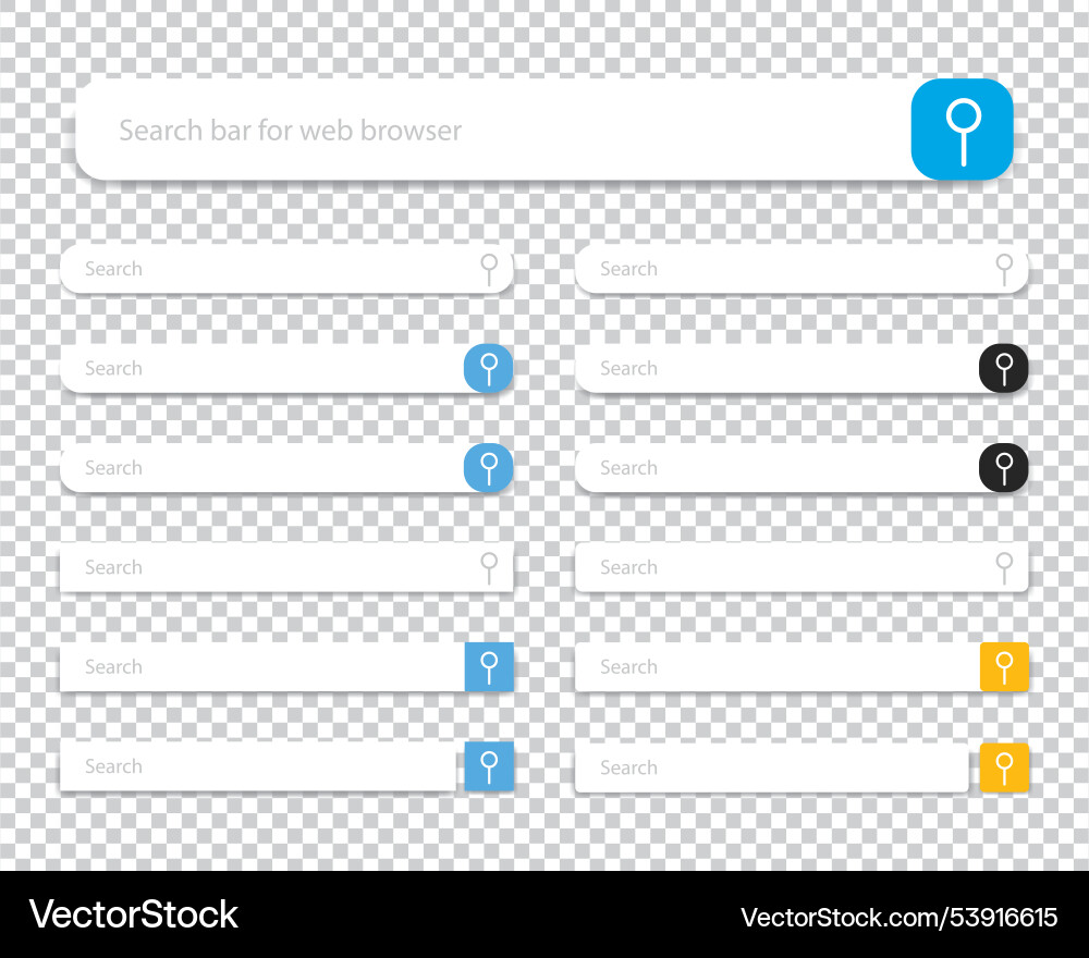 Search bar for web browser set vector image