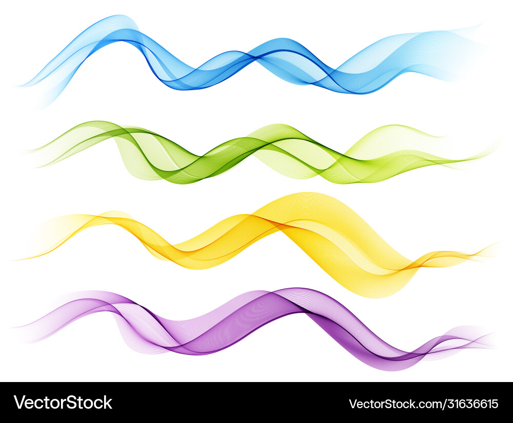 Set color abstract wave design element Set color abstract wave design element vector image