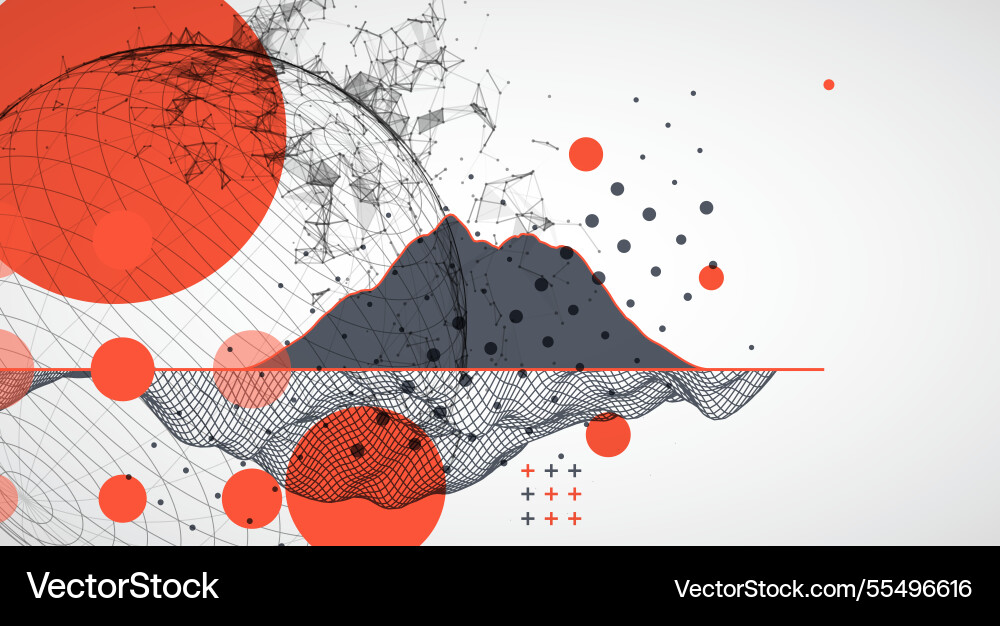 Abstract image of a wireframe sphere Vector Image