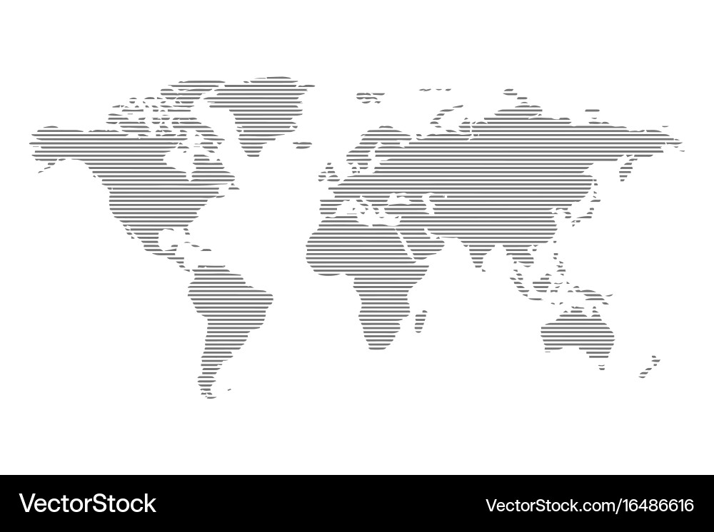 Abstract Line World Map vector image