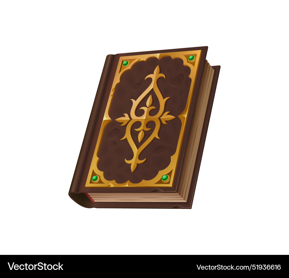 Antique Spellbook UI Vector Image