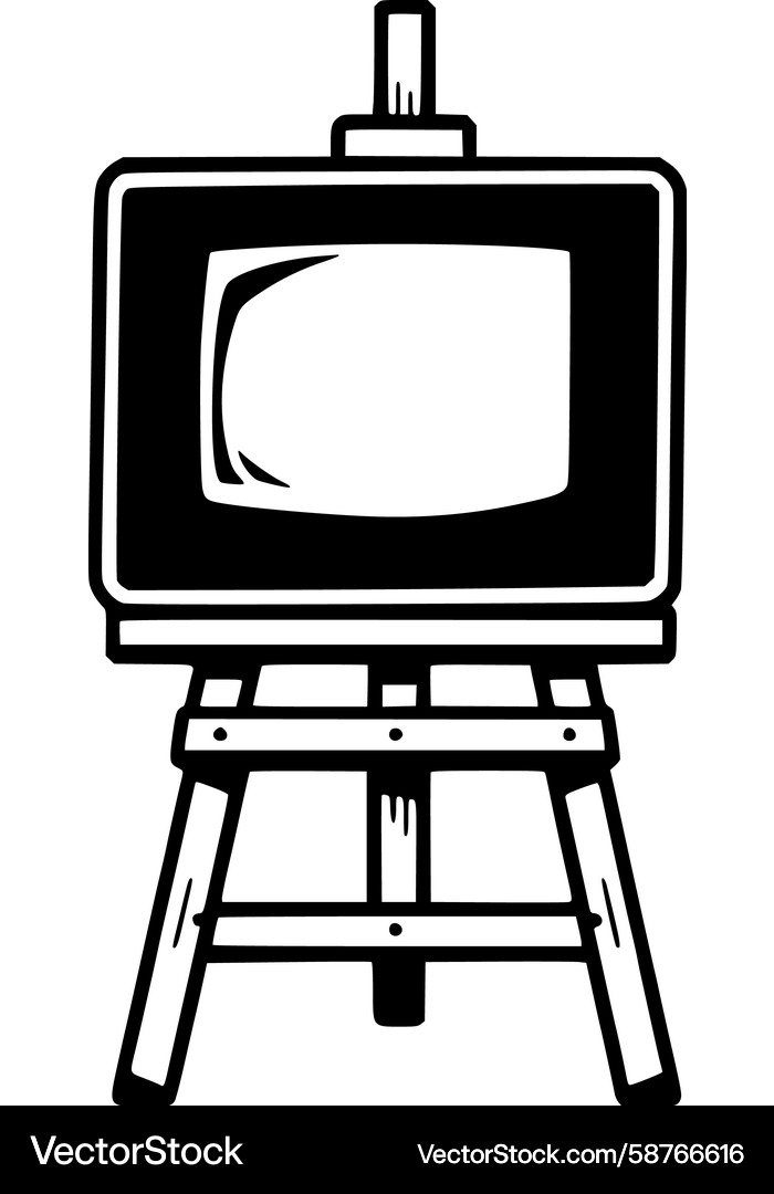 Artist's Easel with Empty Screen Vector Image