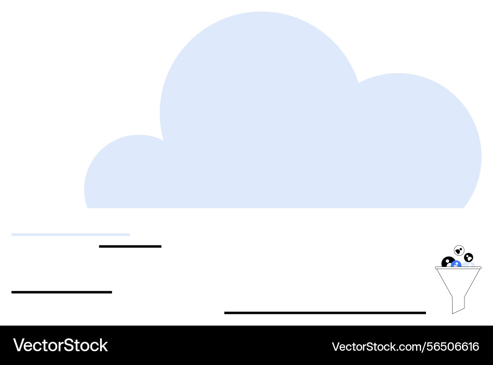 Cloud data processing with funnel filtering Cloud data processing with funnel filtering vector image