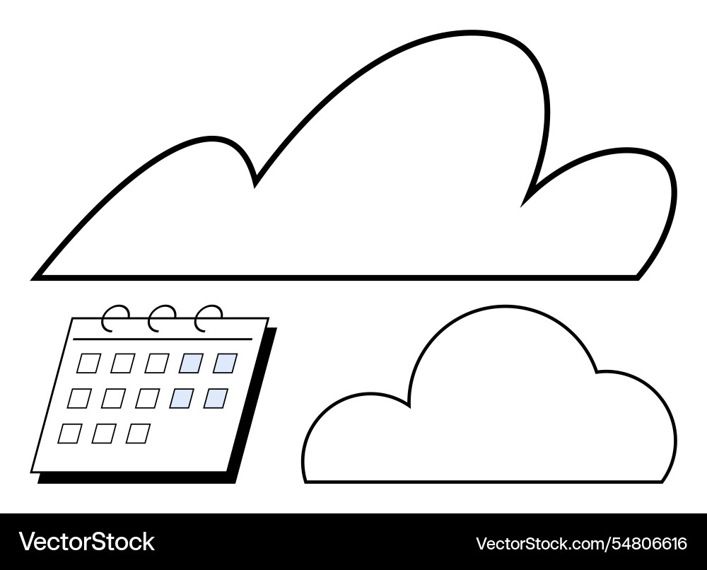 Cloud storage concept with calendar for scheduling Cloud storage concept with calendar for scheduling vector image