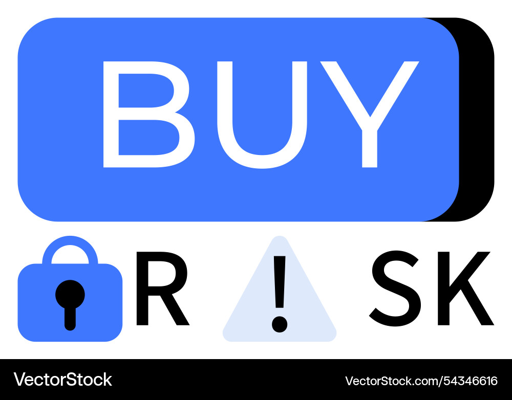 Decision-making concept with buy button padlock Decision-making concept with buy button padlock vector image