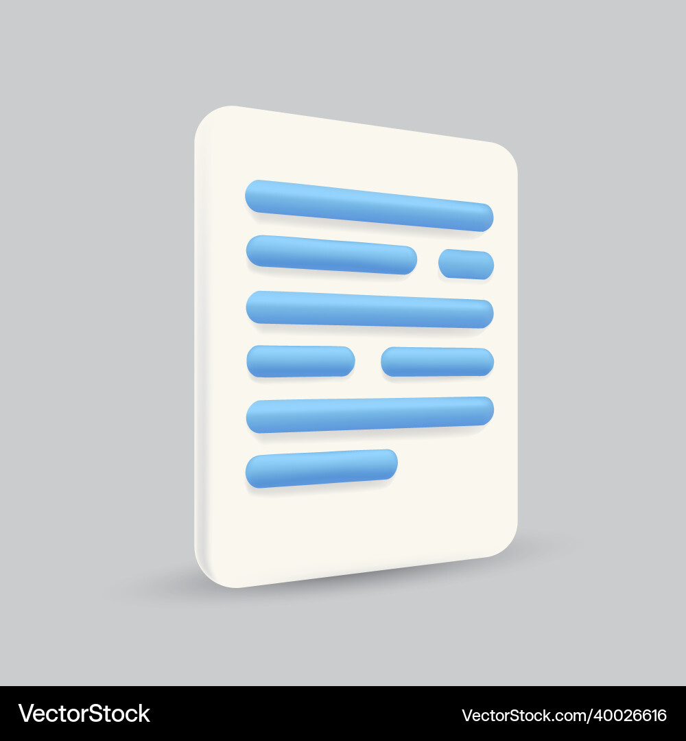 Documents icon stack of paper sheets note 3d Documents icon stack of paper sheets note 3d vector image