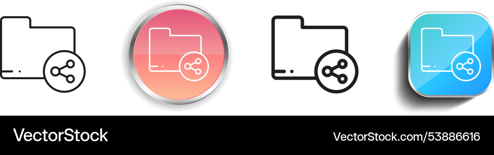 File sharing icon thin linear regular and button File sharing icon thin linear regular and button Vector Image