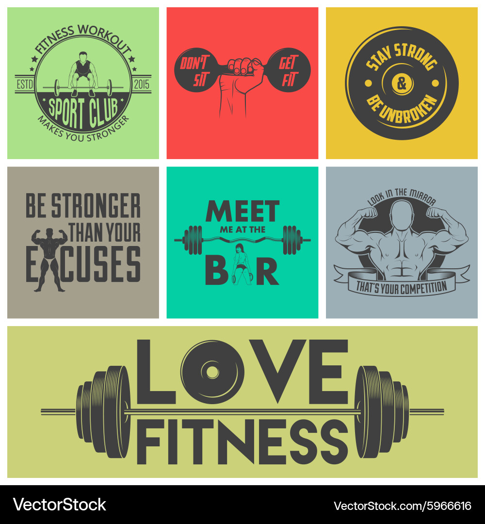 Fitness icons set Royalty Free Vector Image - VectorStock