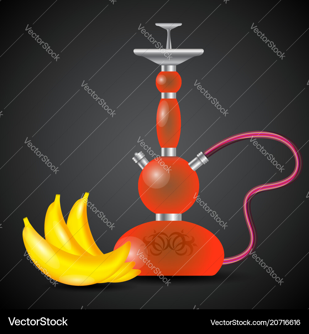 Hookah and banana Hookah and banana Vector Image