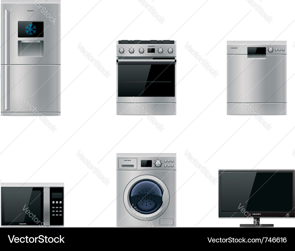 Major Appliances Icon Set Vector Image