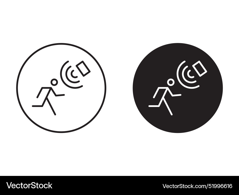 Motion sensor outline icon drawing set vector image