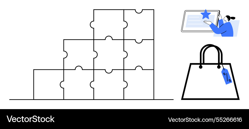 Puzzle structure online feedback form Vector Image