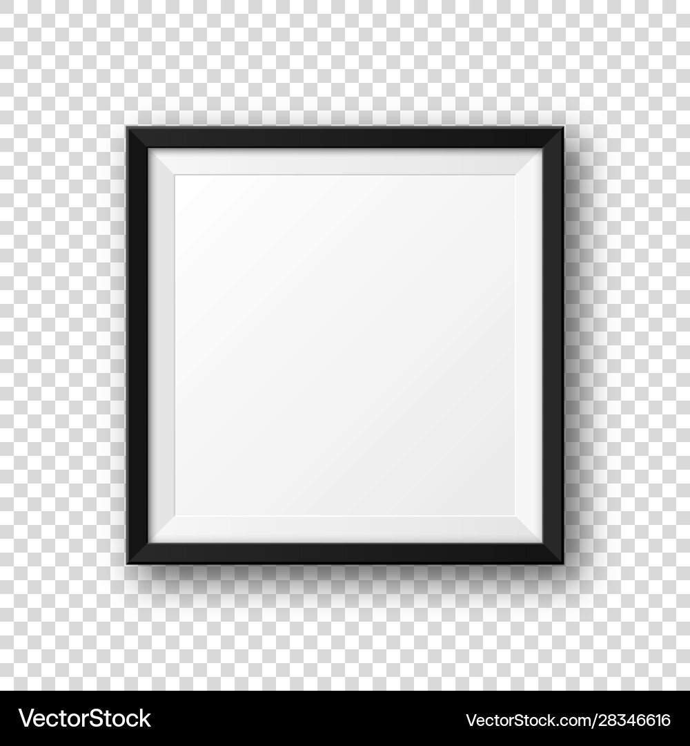 Realistischer leerer schwarzer Bildrahmen mit Schatten Realistischer leerer schwarzer Bildrahmen mit Schatten vektorbild
