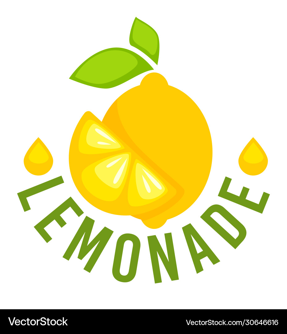 Refreshing Lemonade with Lemon Slice Vector Image