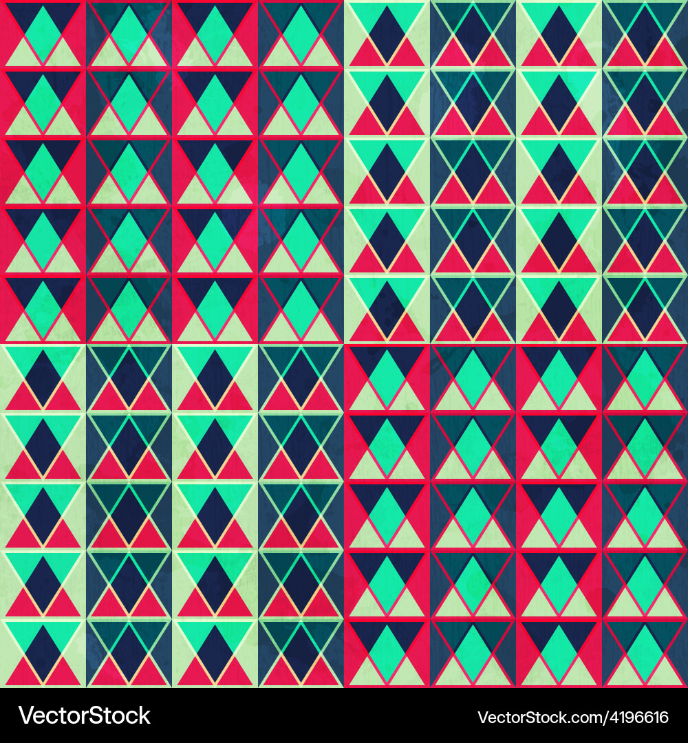 Retro Triangles Pattern Vector Image