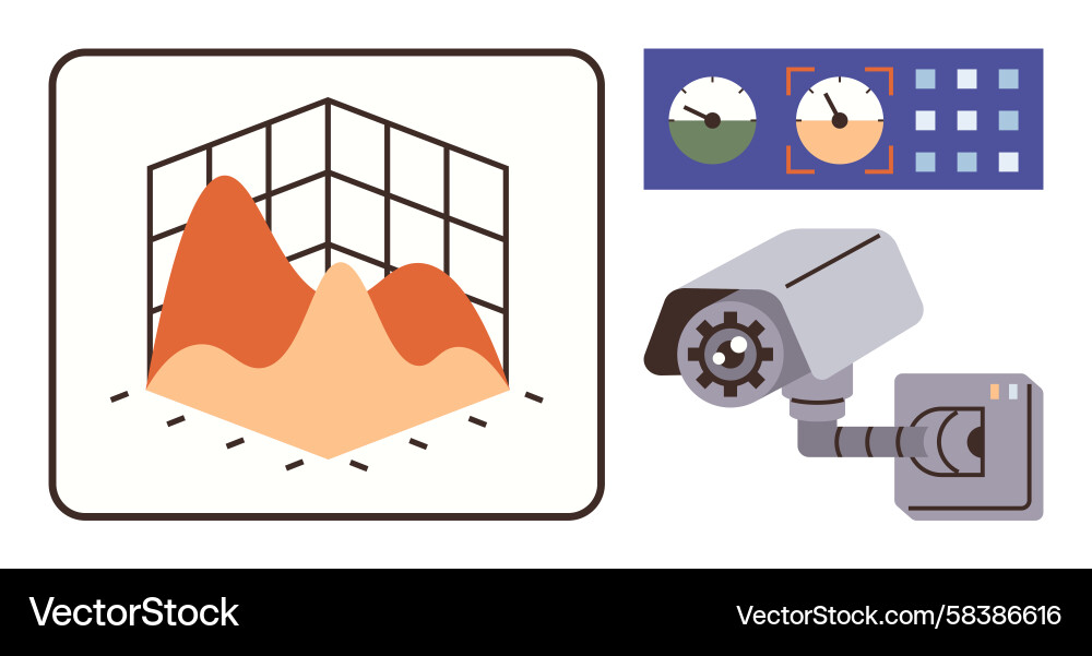Security Data Monitoring System Vector Image