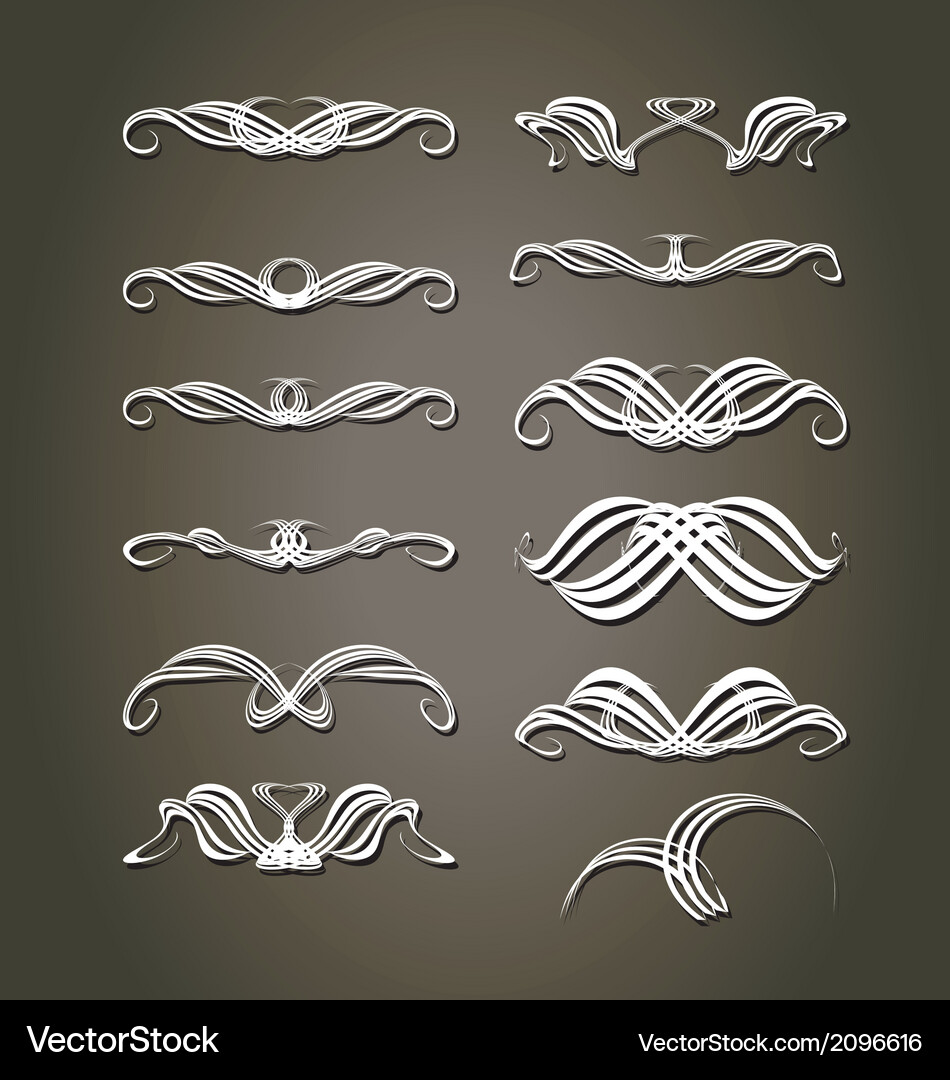 Set of calligraphic element Vector Image