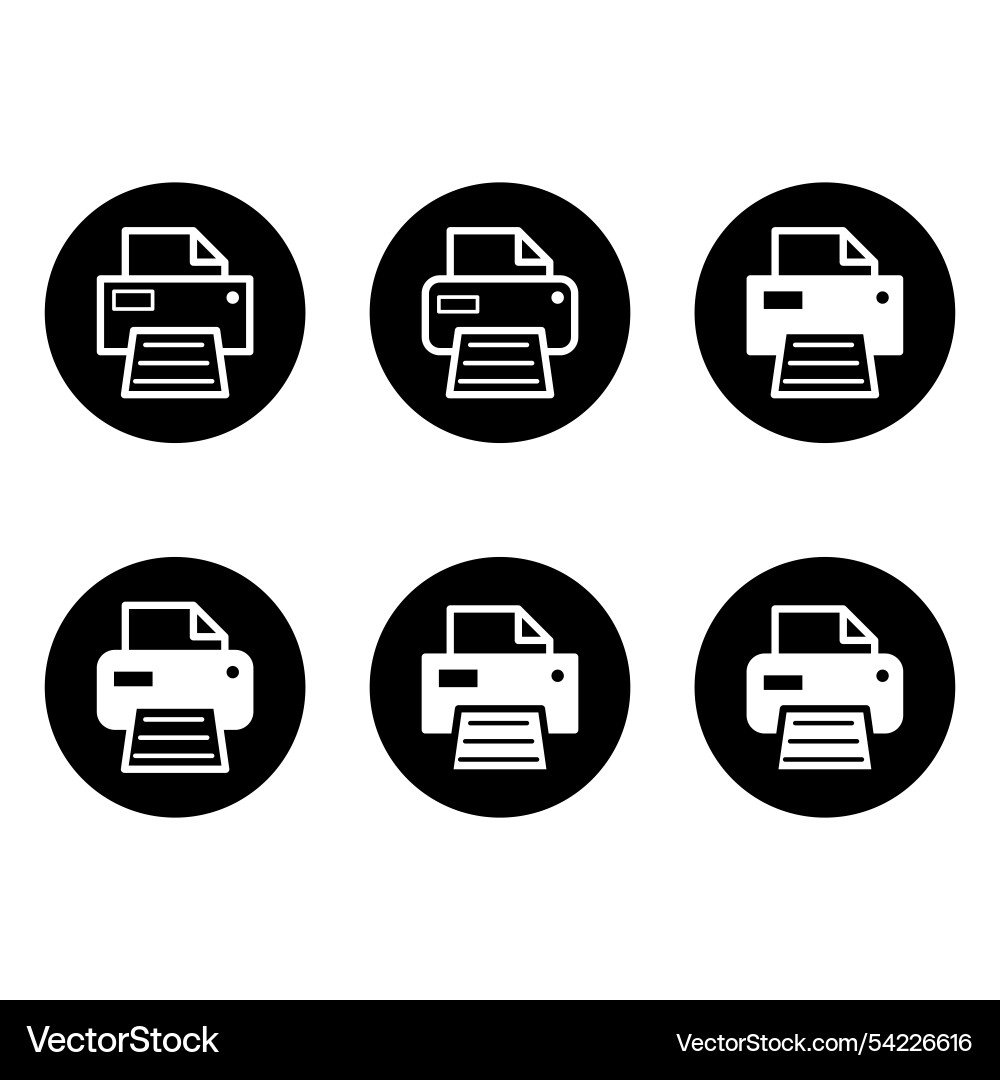 Set of printer document web icon printout machine Set of printer document web icon printout machine vector image