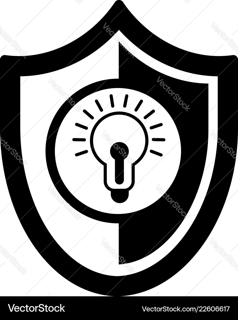 Bulb shield icon simple style Bulb shield icon simple style vector image