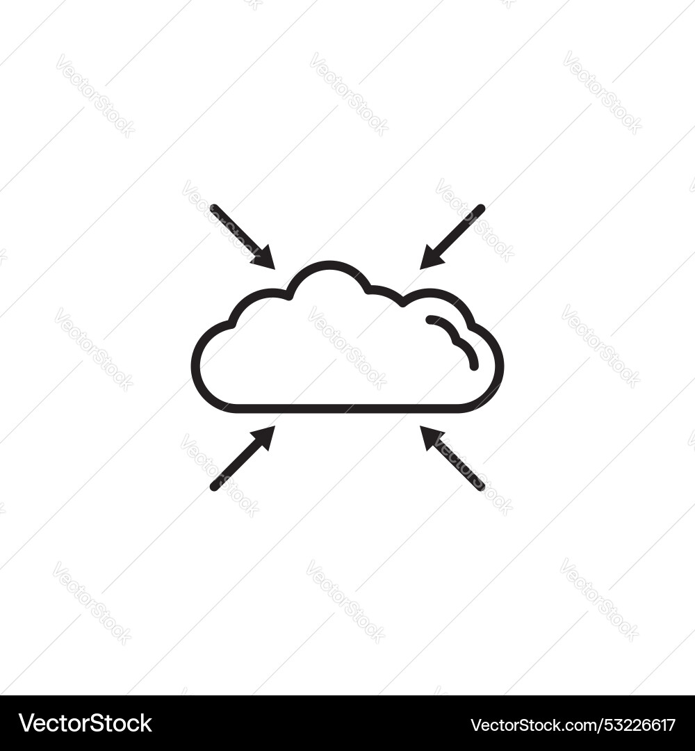 Data aggregation icon set cloud computing vector image