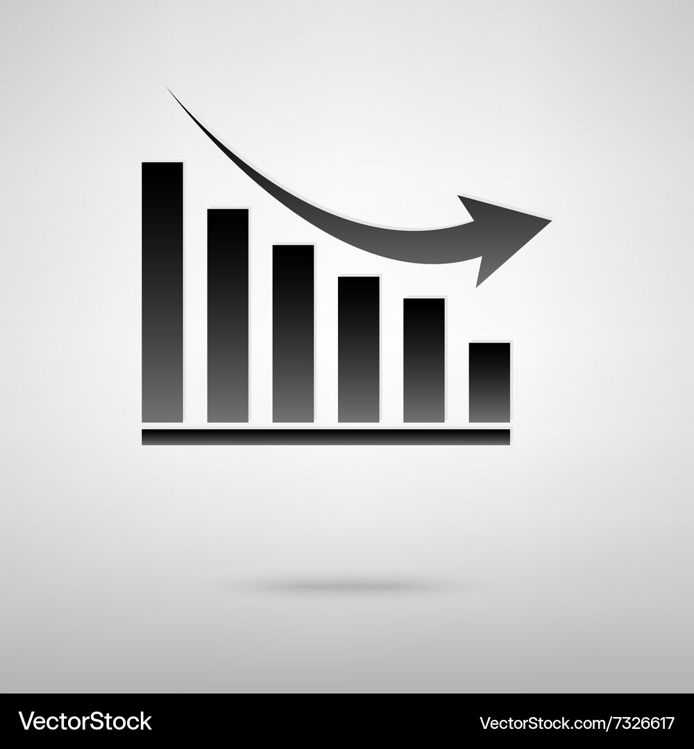 Declining graph icon Vector Image