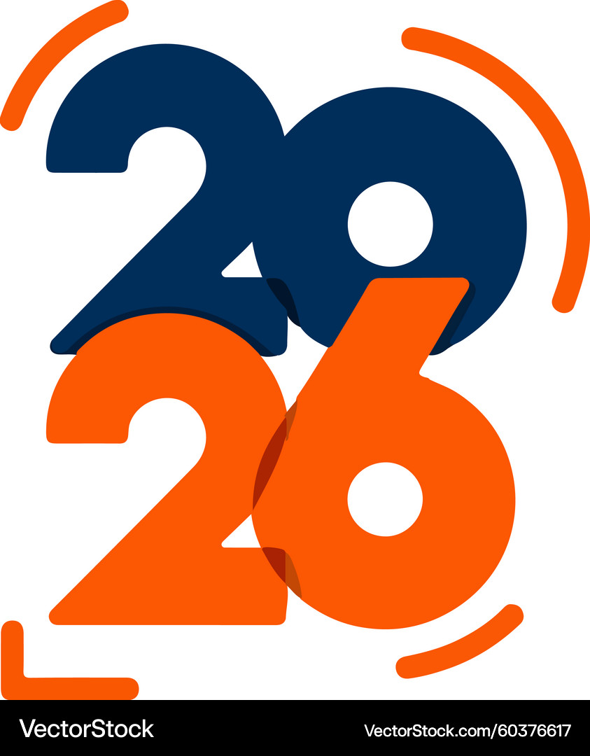 Dynamic Overlapping Numbers 2026 Royalty Free Vector Image